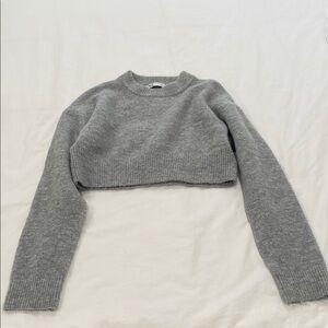 Zara Gray Cropped Sweater